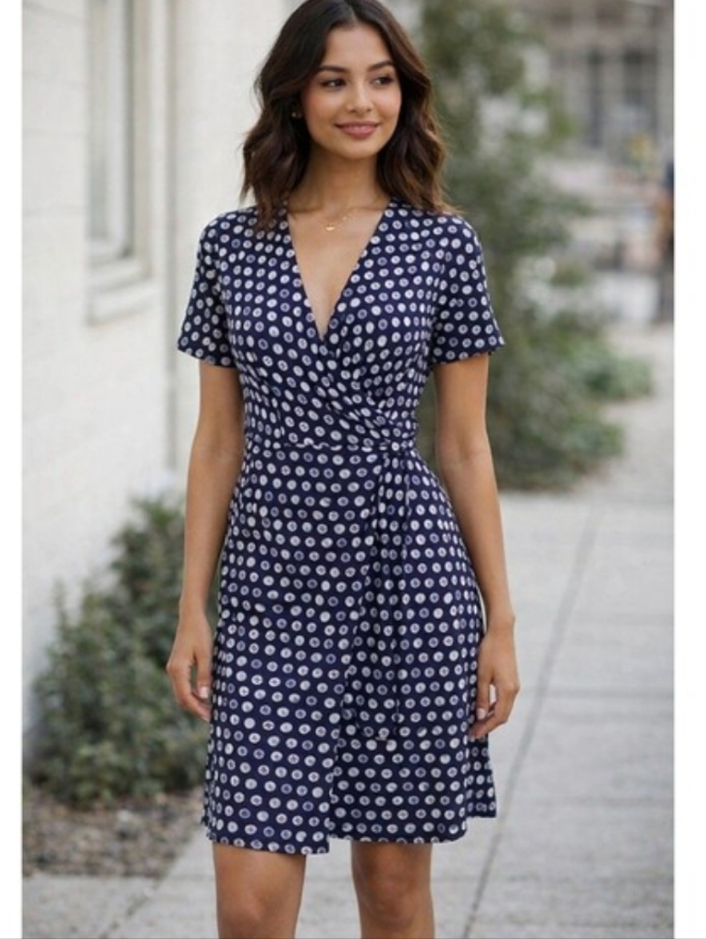 Lilly Pulitzer Silk Blue Lemon Print Wrap Dress